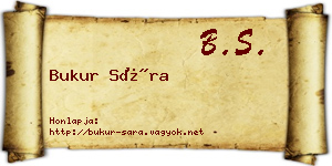 Bukur Sára névjegykártya